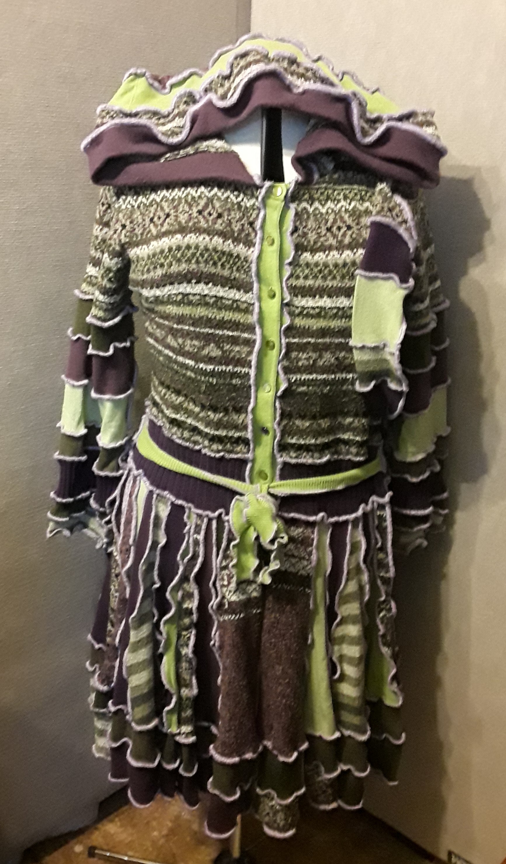 Purple & Green Sweater Coat