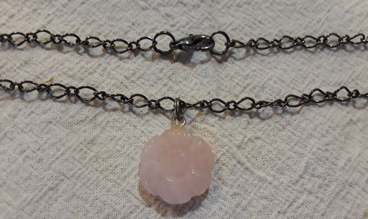 Rose Quartz Flower Pendant 