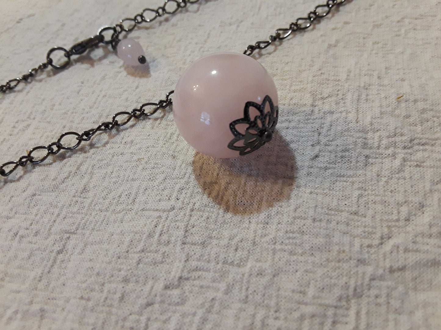 Rose Quartz Sphere Necklace