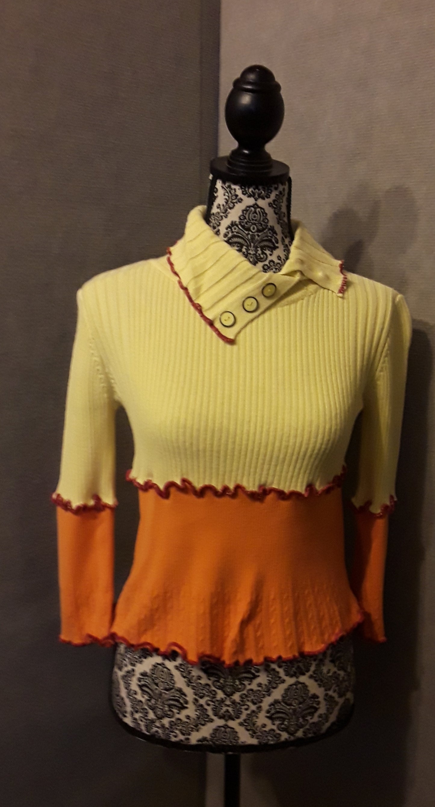 Yellow & Orange Upcycled Sweater