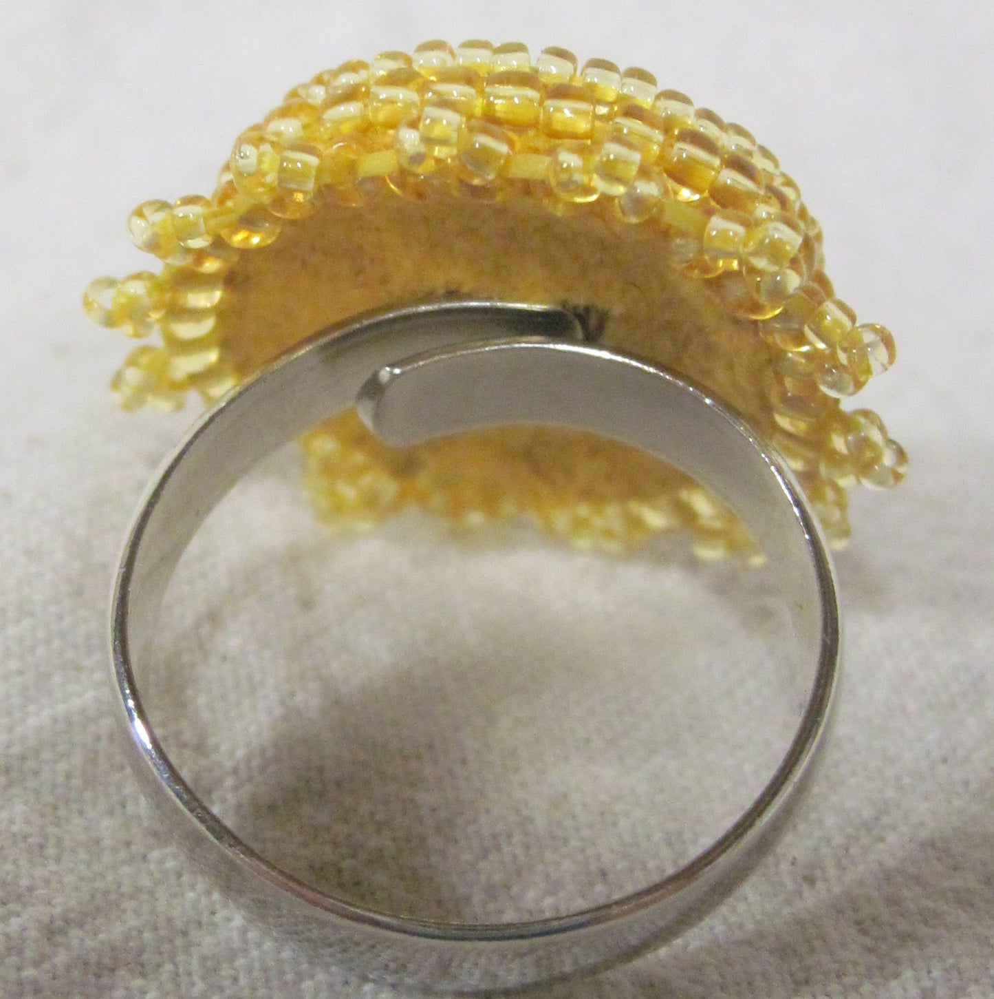 Yellow Sunshine Cabochon Adjustable Ring