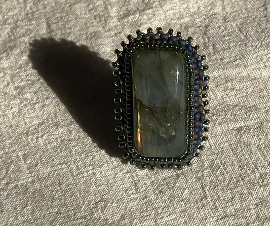 Labradorite Cabochon Adjustable Ring