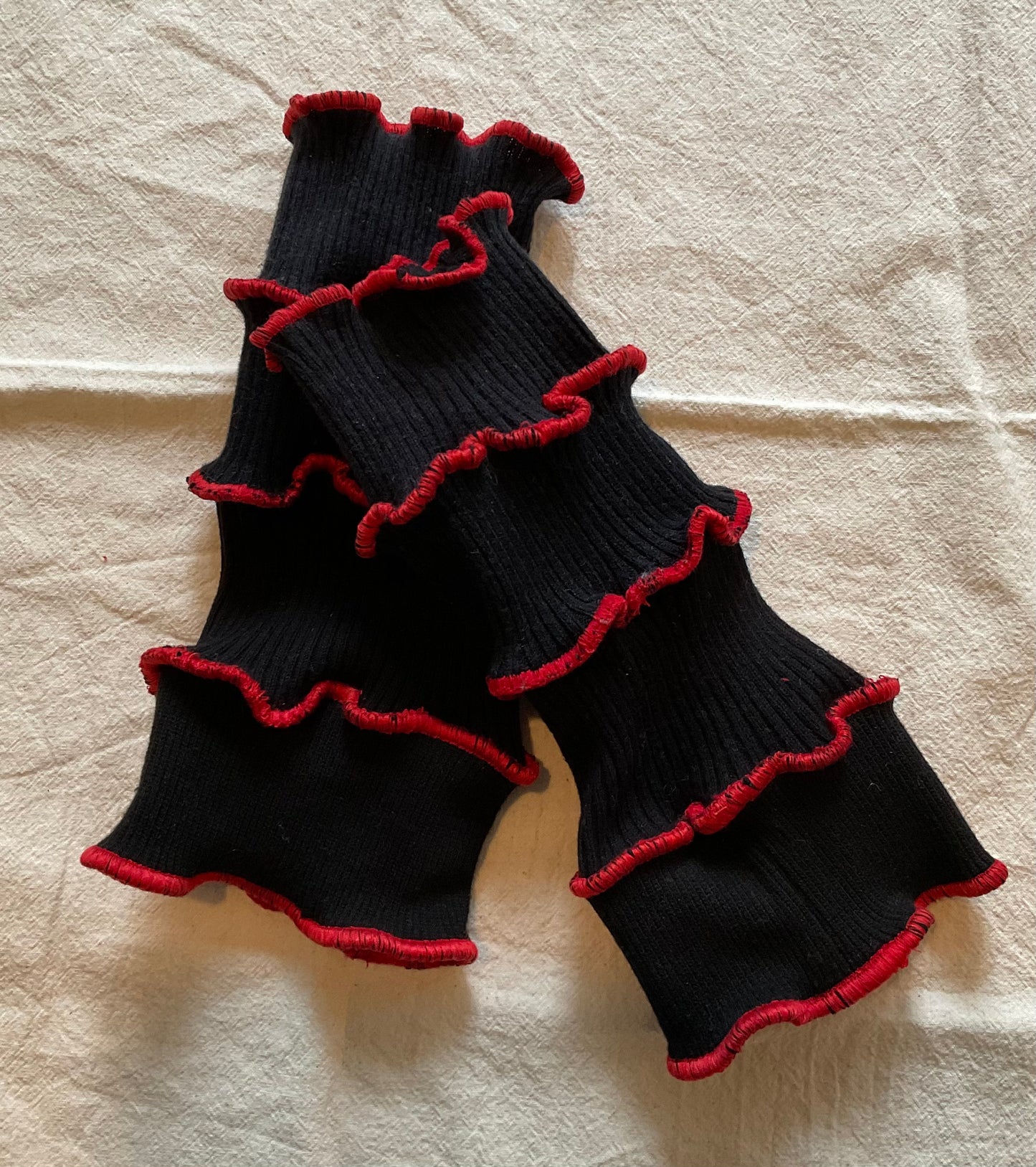 Black with Red seams Arm Warmers